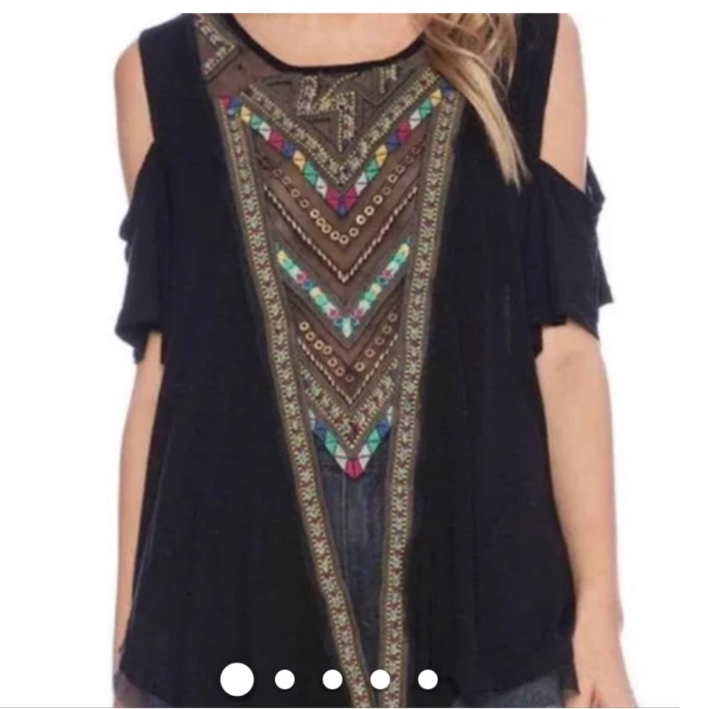Free People Southwest Cold Shoulder Top